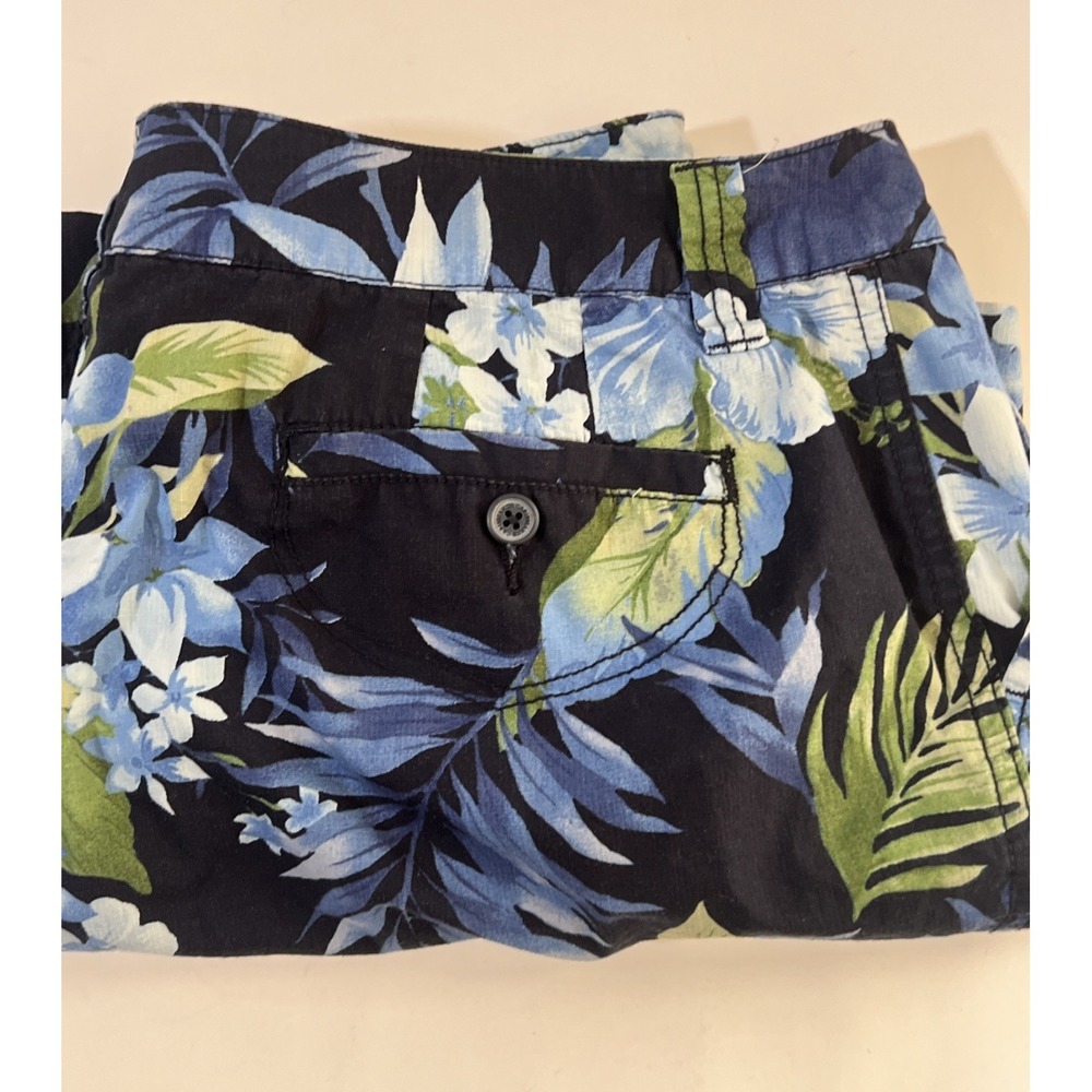 CARIBBEAN JOE Island Supply CO Blue Floral Hawaii Lightweight Shorts Size 16